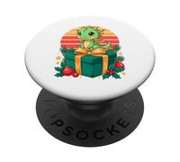 Retro Navidad Dragón X-Mas Dragones PopSockets PopGrip Adhesivo