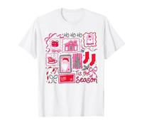 Retro Navidad Patchwork Holiday Ho Ho Ho Tis The Season Camiseta