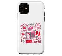 Retro Navidad Patchwork Holiday Ho Ho Ho Tis The Season Carcasa para iPhone 11