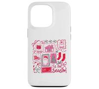 Retro Navidad Patchwork Holiday Ho Ho Ho Tis The Season Carcasa para iPhone 13 Pro