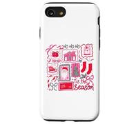 Retro Navidad Patchwork Holiday Ho Ho Ho Tis The Season Carcasa para iPhone SE (2020) / 7/8
