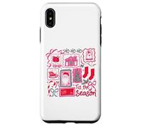 Retro Navidad Patchwork Holiday Ho Ho Ho Tis The Season Carcasa para iPhone XS MAX