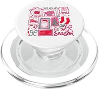 Retro Navidad Patchwork Holiday Ho Ho Ho Tis The Season PopSockets PopGrip para MagSafe