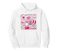 Retro Navidad Patchwork Holiday Ho Ho Ho Tis The Season Sudadera con Capucha