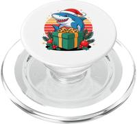 Retro Navidad Tiburón X-Mas Tiburones PopSockets PopGrip para MagSafe