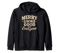 Retro Navidad Vintage Holiday 70s Santa Groovy Xmas Sudadera con Capucha