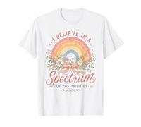 Retro Neurodiversidad Aceptación Flores Apoyo Autismo Camiseta