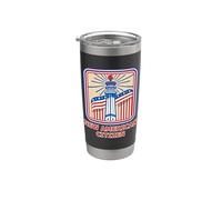 Retro New American Citizen Rojo, Blanco y Azul Vaso térmico de acero inoxidable de doble pared