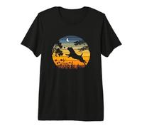 Retro Night Garden Sunset Nature Chinese Shar Pei Dog Lover Camiseta Premium