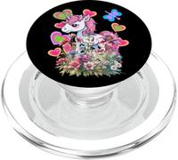Retro Niños Unicornios Niña Caballo Flores Cuento de hadas PopSockets PopGrip para MagSafe