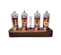 Retro Nixie Tube Clock, Vintage Nixie Clock, 10 Adjustable Brightness Levels, Bluetooth, App, Alarm Clock, Solid Wood Shell Made Of Black Walnut, Creative, LJJY-KK