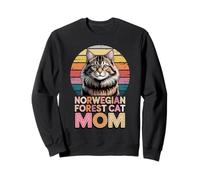 Retro Norwegian Forest Cat Mom Wegies Sudadera