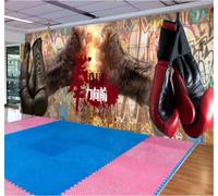 Retro Nostálgico Grafitis Gimnasio De Boxeo Decoración 3D Papel Pintado Pared Fácil Instalación Oficina Sala Estar Sofá Dormitorio TV Fondos Decoración-150cm×105cm