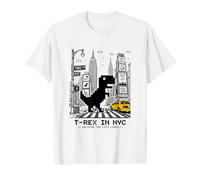 Retro NYC Pixel T-Rex In NYC Dinosaur Yellow Taxi Graphic Camiseta
