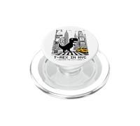 Retro NYC Pixel T-Rex In NYC Dinosaur Yellow Taxi Graphic PopSockets PopGrip para MagSafe