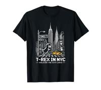 Retro NYC Pixel T-Rex In NYC Dinosaurio Amarillo Taxi Gráfico Camiseta