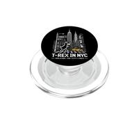 Retro NYC Pixel T-Rex In NYC Dinosaurio Amarillo Taxi Gráfico PopSockets PopGrip para MagSafe