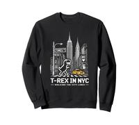 Retro NYC Pixel T-Rex In NYC Dinosaurio Amarillo Taxi Gráfico Sudadera
