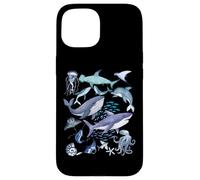Retro Ocean Wildlife - Shark, Fish & Octopus Vibes Carcasa para iPhone 15