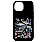 Retro Ocean Wildlife - Shark, Fish & Octopus Vibes Carcasa para iPhone 15