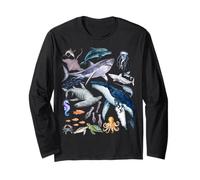 Retro Ocean Wildlife - Shark, Fish & Octopus Vibes Manga Larga