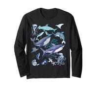 Retro Ocean Wildlife - Shark, Fish & Octopus Vibes Manga Larga