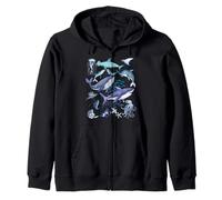 Retro Ocean Wildlife - Shark, Fish & Octopus Vibes Sudadera con Capucha