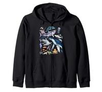 Retro Ocean Wildlife - Shark, Fish & Octopus Vibes Sudadera con Capucha