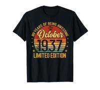 Retro Octubre 1937 Edición Limitada 89-Year-Old 89th Birthday Camiseta