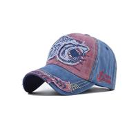 Retro old big shark baseball cap sun hat big head circumference couple curved brim peaked cap big embroidery cowboy hat