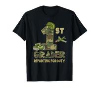 Retro Old Camo Back To School 1er Grado Niños Camuflaje Camiseta