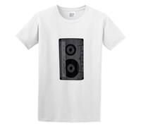 Retro Old School Tape Men with Cassette Punk Rock Musik T-Shirt Graphic tee Printed Top Mens White Shirt L