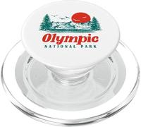 Retro Olympic National Park Mountain Trees & Sun Graphic PopSockets PopGrip para MagSafe