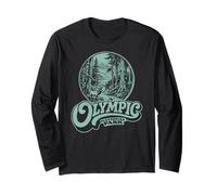 Retro Olympic National Park Vintage Style 80s PNW Manga Larga