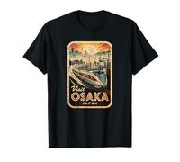 Retro Osaka Japón Tren Viaje Vintage Recuerdo Japonés Camiseta