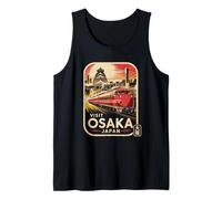 Retro Osaka Japón Tren Viaje Vintage Recuerdo Japonés Camiseta sin Mangas
