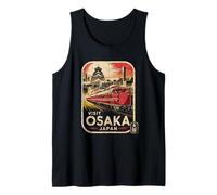 Retro Osaka Japón Tren Viaje Vintage Recuerdo Japonés Camiseta sin Mangas