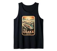 Retro Osaka Japón Tren Viaje Vintage Recuerdo Japonés Camiseta sin Mangas