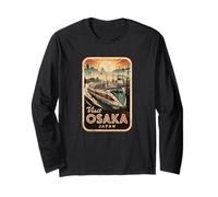 Retro Osaka Japón Tren Viaje Vintage Recuerdo Japonés Manga Larga