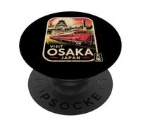 Retro Osaka Japón Tren Viaje Vintage Recuerdo Japonés PopSockets PopGrip Adhesivo