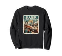 Retro Osaka Station Japón Tren Vintage Japonés Kanji Sudadera
