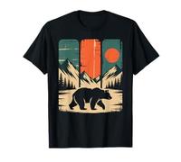 Retro Oso Gráfico Montañas Naturaleza Al Aire Camiseta