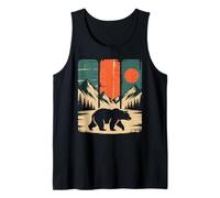 Retro Oso Gráfico Montañas Naturaleza Al Aire Camiseta sin Mangas