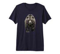 Retro Oso Poder símbolo Naturaleza Fauna Bosque Arte gráfico Camiseta Premium