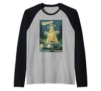 Retro OVNI Extraterrestre Secuestro New Hampshire Montañas Blancas UAP Camiseta Manga Raglan