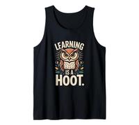 Retro Owl Learning es una excelente educación Vintage Camiseta sin Mangas