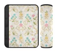 Retro Paisley Flower Pink Gold - Paquete de 2 almohadillas para orejas para asiento de coche, más comodidad para conducción de camión, protector para cinturón de carro