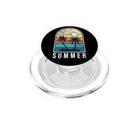 Retro Palmeras Puesta del Sol Playa Vibe Horizonte AG PopSockets PopGrip para MagSafe