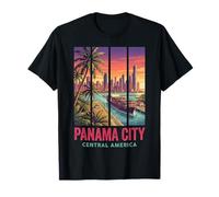 Retro Panama City Central America Canal Cargo Ship Camiseta
