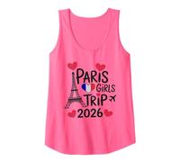 Retro Paris Girls Trip 2026 Vacaciones Familiares Las Mejores Vacaciones de Todos los Tiempos Camiseta sin Mangas